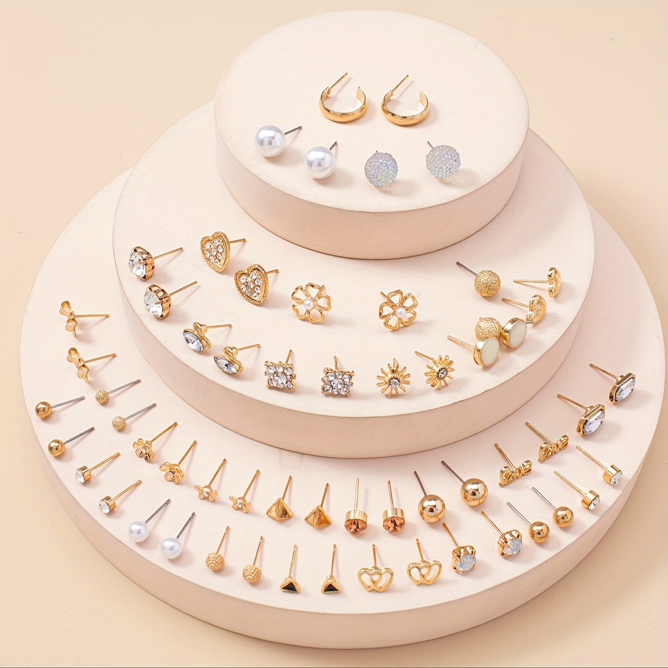 Butterfly Love Rhinestone Flower Stainless Steel Earring Set